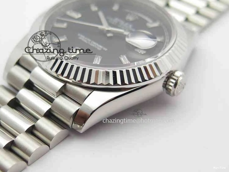MiroTime 0503 Day Date 40mm SS BP Maker Best Edition Black Dial Diamond Markers On SS Bracelet A Casual 3691
